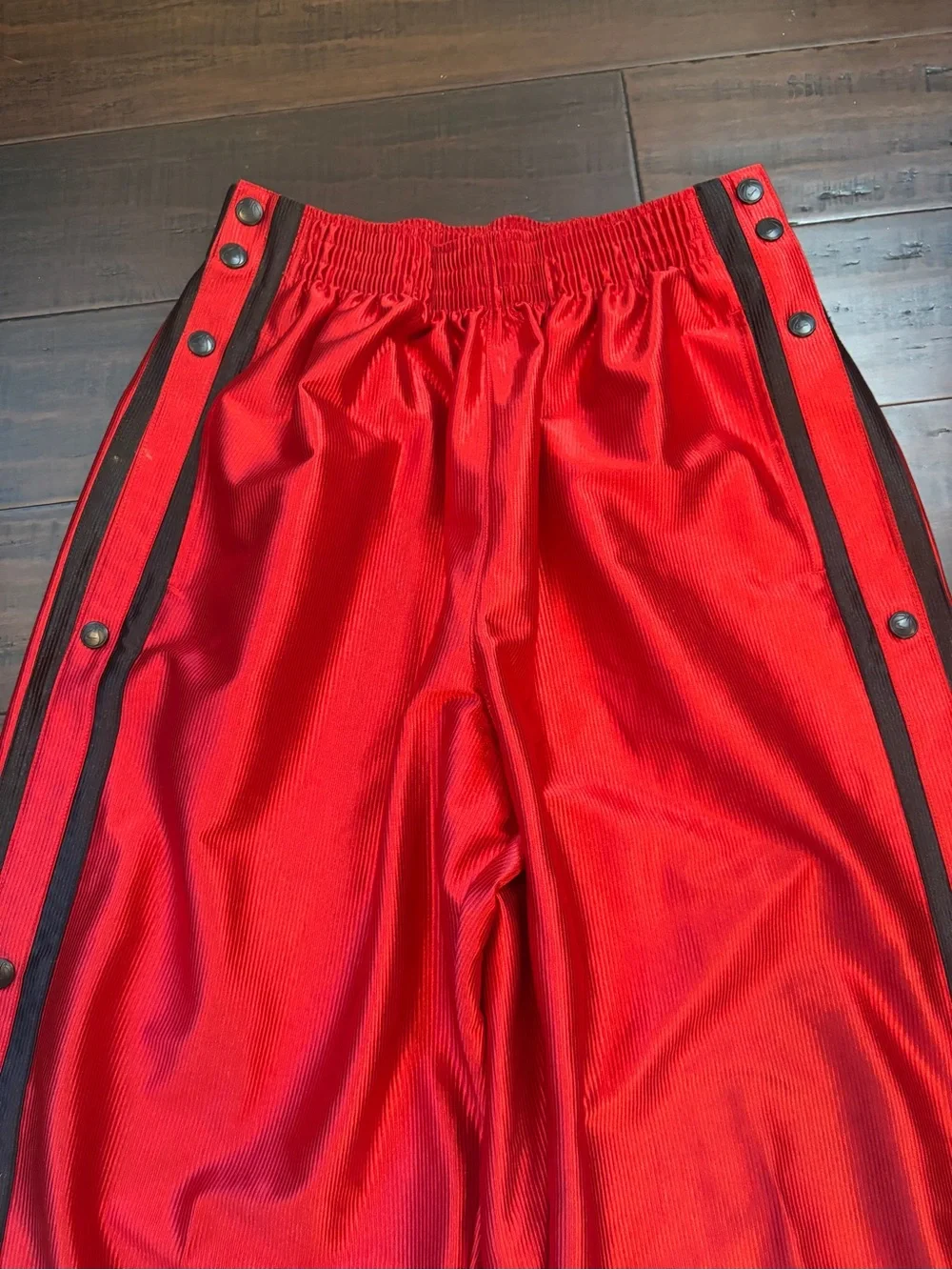 Vintage Nike Red Snap-Button Joggers with Black Side Trim baggy 90’s Y2K baller